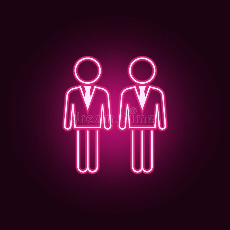 Gesch? ftsleute Neonikone Elemente des Leutesatzes Einfache Ikone f? r Website, Webdesign, mobiler App, Informationsgraphiken vektor abbildung