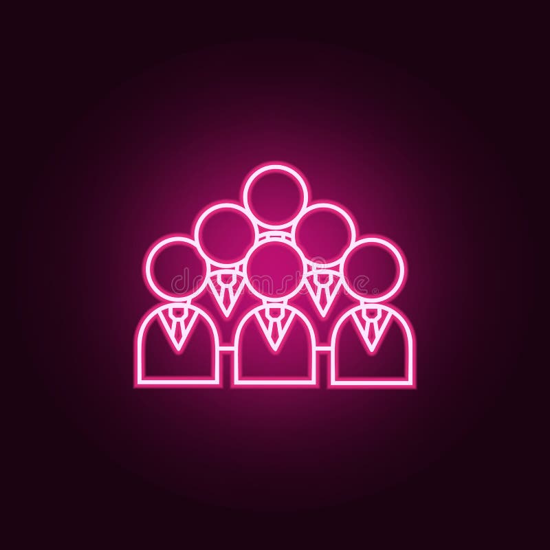 Gesch? ftsleute Neonikone Elemente des Teamarbeitssatzes Einfache Ikone f? r Website, Webdesign, mobiler App, Informationsgraphiken vektor abbildung