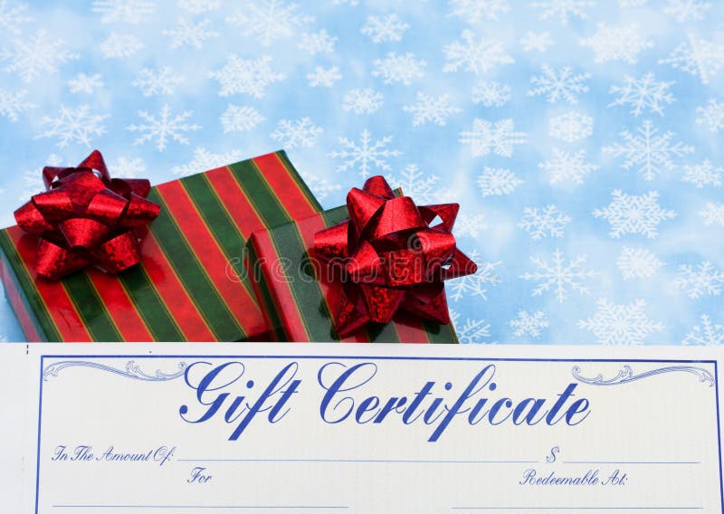 Geschenk-Bescheinigung für Weihnachten lizenzfreie stockbilder Geschenk-Bescheinigung für Weihnachten lizenzfreie stockbilder