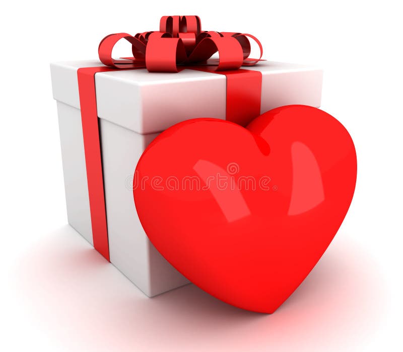 Gift that heart. 3D render. Gift that heart. 3D render.