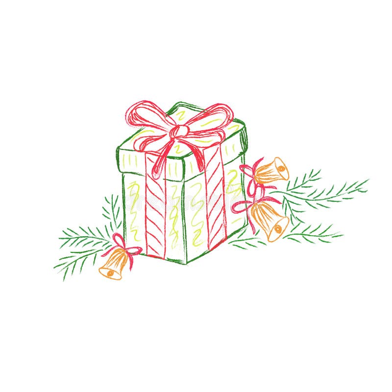 Geschenkbox, Geschenk, Skizze, Vektor, Illustration Vektor Abbildung