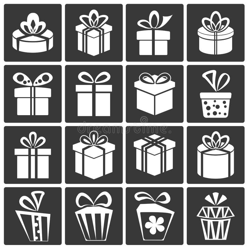 Vector Gift Box Icons, Holiday Presents. Vector Gift Box Icons, Holiday Presents
