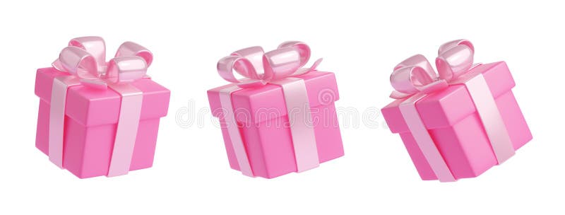 Geschenkbox mit rosa Farbbandverpackung stock abbildung