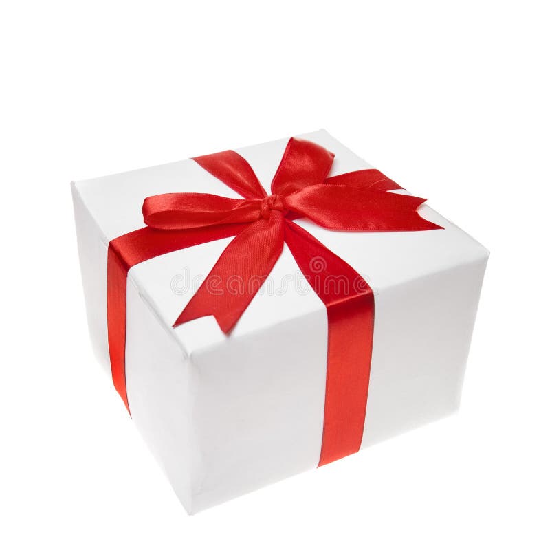 Geschenkbox über weißem Hintergrund