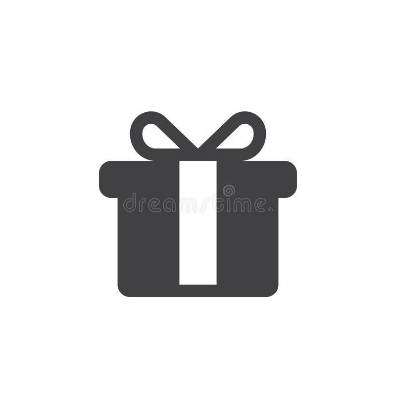 Geschenkikone, anwesende feste Logoillustration, Piktogramm-ISO stock abbildung Geschenkikone, anwesende feste Logoillustration, Piktogramm-ISO stock abbildung