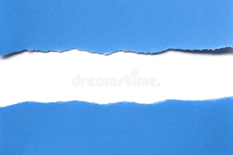 Gescheurd Blauw Papier met Witte Streep royalty-vrije stock afbeelding