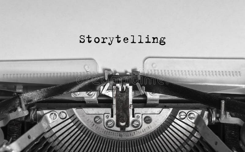 Storytelling typed words on the Vintage Typewriter. typing machine. Set text on paper. Storytelling typed words on the Vintage Typewriter. typing machine. Set text on paper.