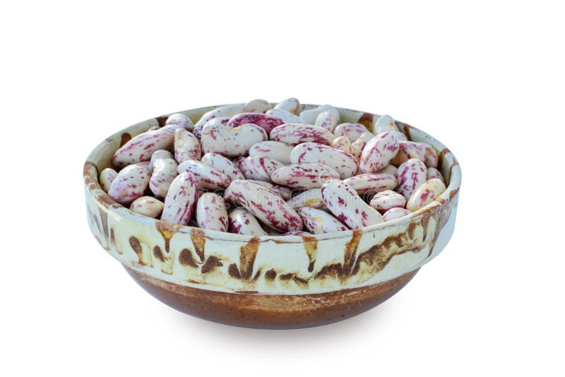 Geschilde verse bonen in een geïsoleerde kom royalty-vrije stock foto's