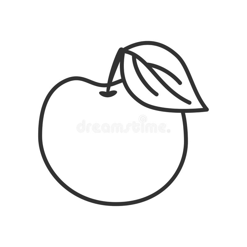 Geschmackvolles Apple umreißen flache Ikone auf Weiß