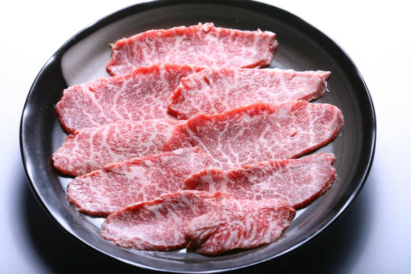 Geschnittenes Wagyu Rindfleisch Stockfoto - Bild von selbstgemacht ...