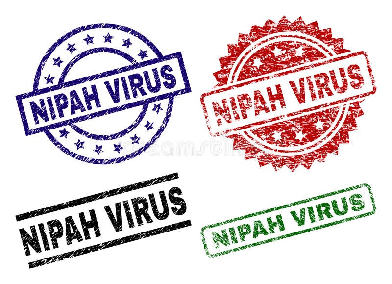 Geschädigte strukturierte NIPAH-VIRUS Stempelsiegel vektor abbildung Geschädigte strukturierte NIPAH-VIRUS Stempelsiegel vektor abbildung