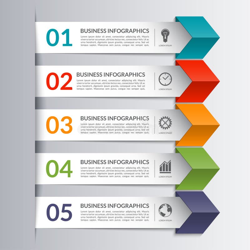Geschäft infographics Designpapier-Pfeilschablone stock abbildung