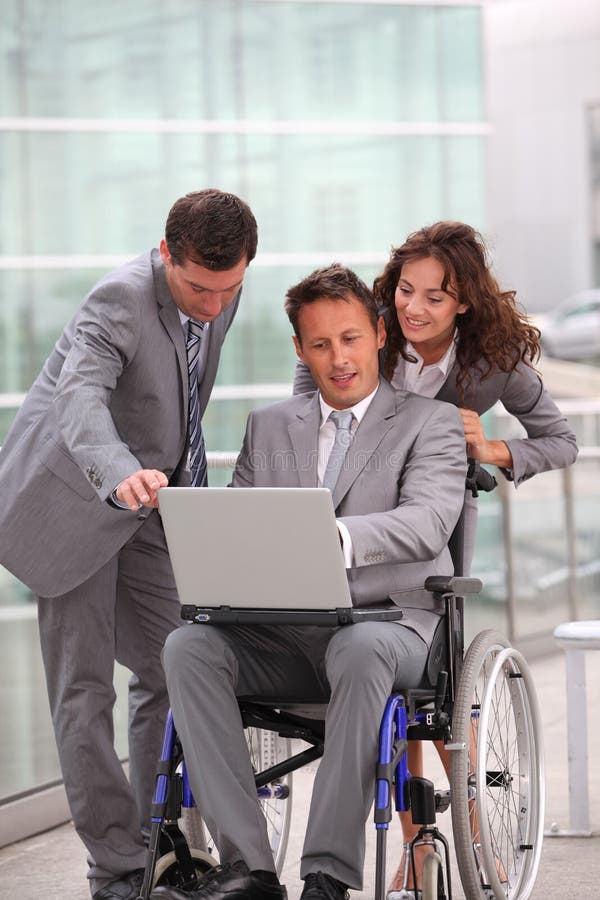 Man in wheelchair in business travel. Man in wheelchair in business travel