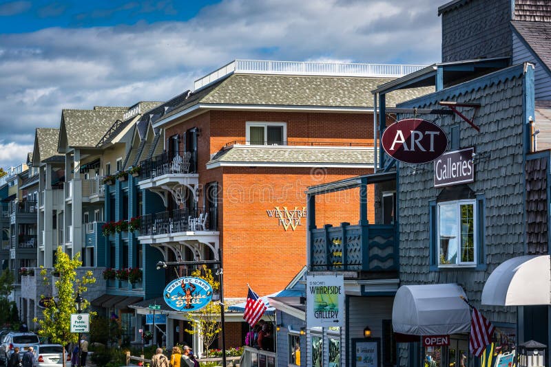 Geschäfte auf Weststraße in der im Stadtzentrum gelegenen Stange beherbergten, Maine
