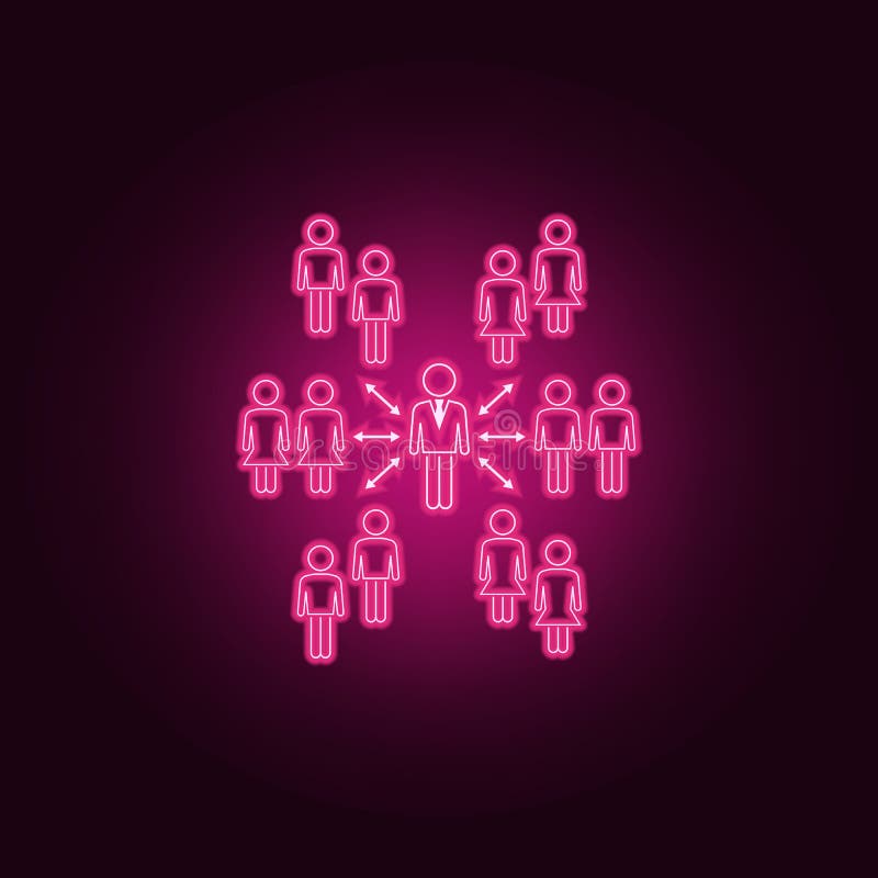 Geschäftliche Beziehungen mit Kundenneonikone Elemente des Leutesatzes Einfache Ikone f? r Website, Webdesign, mobiler App, Inform vektor abbildung
