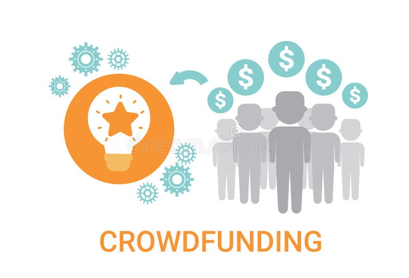 Geschäfts-Betriebsmittel-Ideen-Sponsor-Investitions-Ikone Crowdfunding Crowdsourcing lizenzfreie abbildung Geschäfts-Betriebsmittel-Ideen-Sponsor-Investitions-Ikone Crowdfunding Crowdsourcing lizenzfreie abbildung