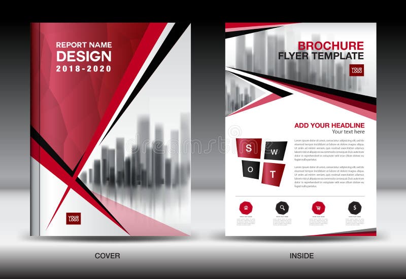 Geschäfts-Broschürenfliegerschablone, rotes Abdeckungsdesign, Unternehmensprofil