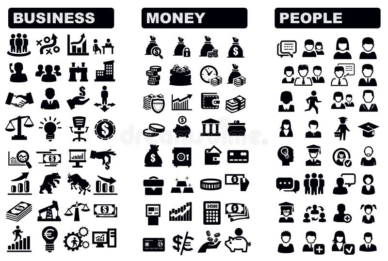 Geschäfts-, Geld- und Leuteikone