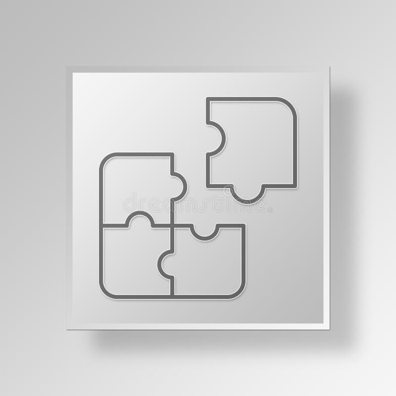 Geschäfts-Konzept Ikone des Puzzlespiels 3D vektor abbildung Geschäfts-Konzept Ikone des Puzzlespiels 3D vektor abbildung