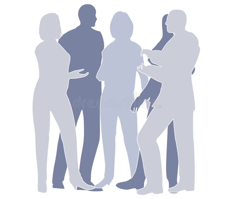 Geschäfts-Team-Zusammenarbeit im Blau stock abbildung Geschäfts-Team-Zusammenarbeit im Blau stock abbildung