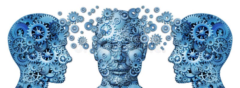 Business training and corporate management education programs symbol with human heads made of gears and cogs exchanging ideas and knowledge to train and educate the mind for career success on a white background,. Business training and corporate management education programs symbol with human heads made of gears and cogs exchanging ideas and knowledge to train and educate the mind for career success on a white background,