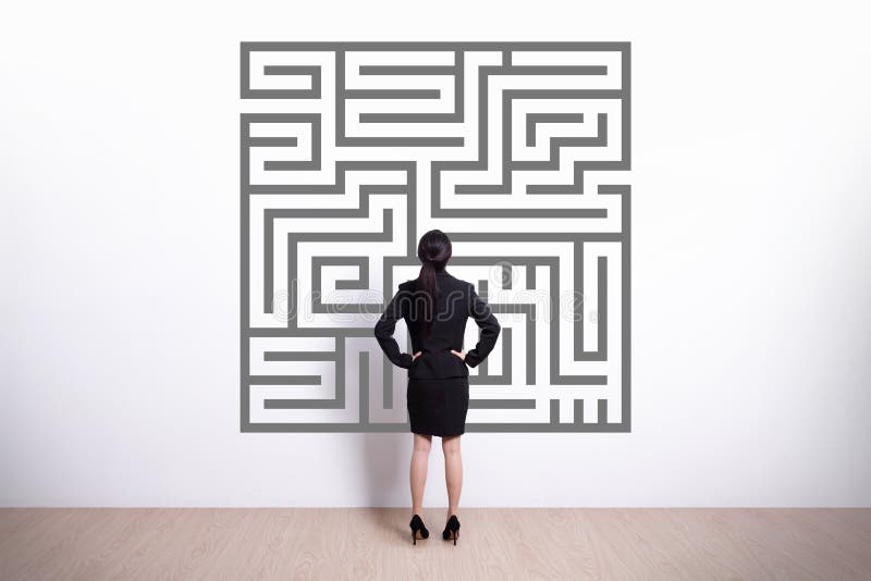 Geschäftsfrau-Blicklabyrinth