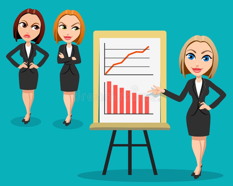 Geschäftsfrauen… und Ihr Finger ist oben lizenzfreie abbildung Geschäftsfrauen… und Ihr Finger ist oben lizenzfreie abbildung