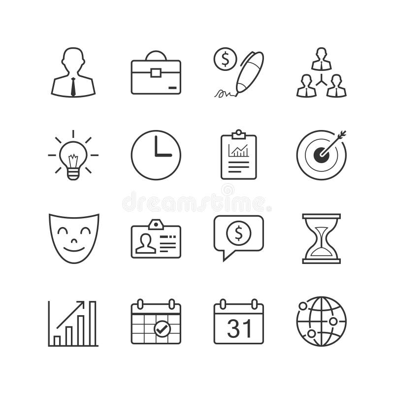 Geschäftsführung Ikonen - Vector Illustration, Linie die eingestellten Ikonen lizenzfreie abbildung Geschäftsführung Ikonen - Vector Illustration, Linie die eingestellten Ikonen lizenzfreie abbildung