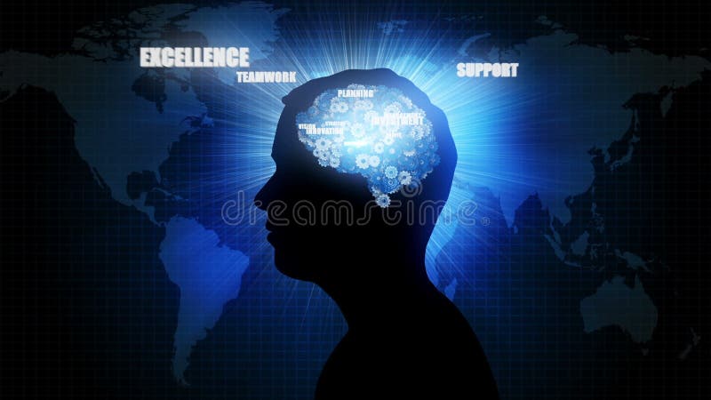 Geschäftsgehirn: Geschäftsmannschattenbild