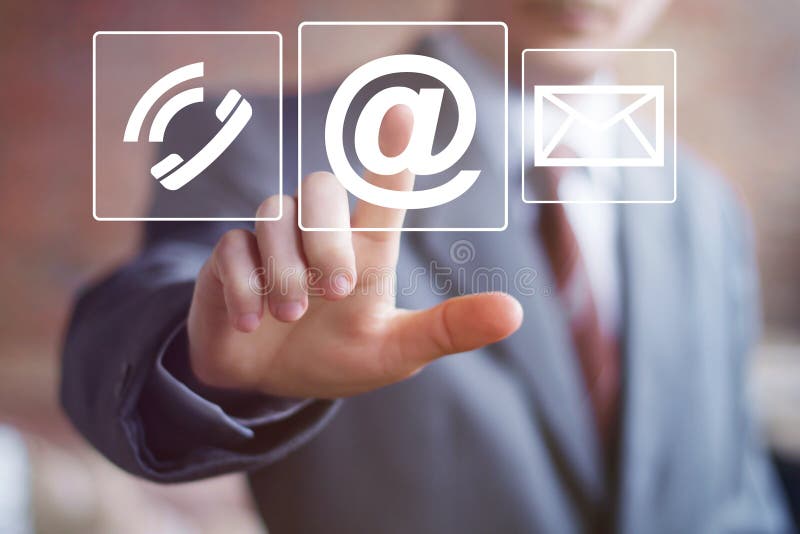 Geschäftsknopfmitteilungs-Netzpost, die Ikone sendet stockfotografie