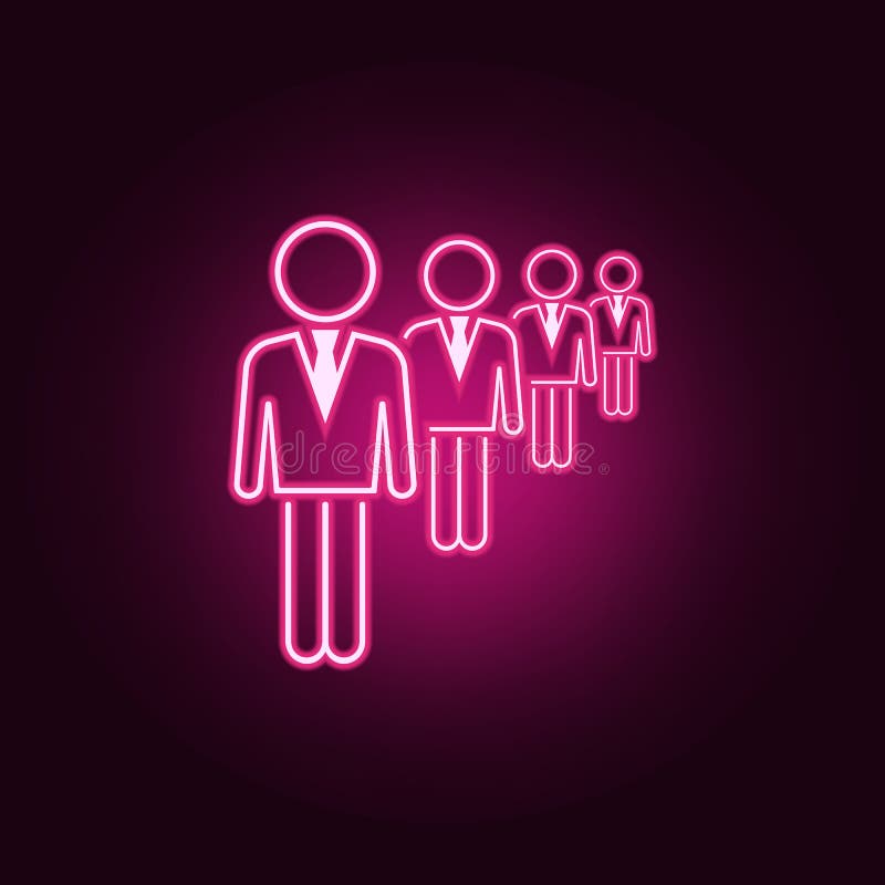 Gesch? ftsleute in Folge Neonikone Elemente des Leutesatzes Einfache Ikone f? r Website, Webdesign, mobiler App, Informationsgraphi lizenzfreie abbildung