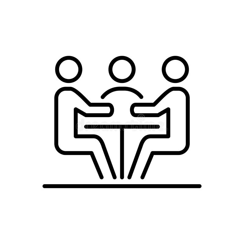 Geschäftsleute Linie flache Illustration der Sitzungsikone der einfachen lizenzfreie abbildung