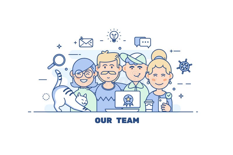 Geschäftsleute Teamwork Flache Linie Vektor-Illustration concep der Designart modernes vektor abbildung Geschäftsleute Teamwork Flache Linie Vektor-Illustration concep der Designart modernes vektor abbildung