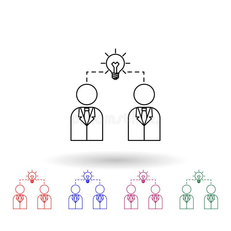 Geschäftsleute und Verbindungstools mit mehrfarbigem Symbol Einfache dünne Linie, Umriss Vektor der Idee Icons für ui und ux, Web vektor abbildung