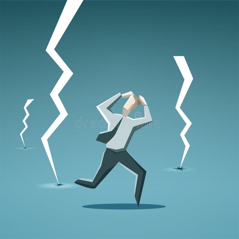 Geschäftsmann in der Krise stock abbildung