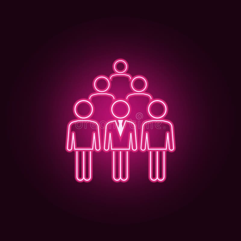 Geschäftsmann in der Mengenneonikone Elemente des Leutesatzes Einfache Ikone f? r Website, Webdesign, mobiler App, Informationsgra lizenzfreie abbildung