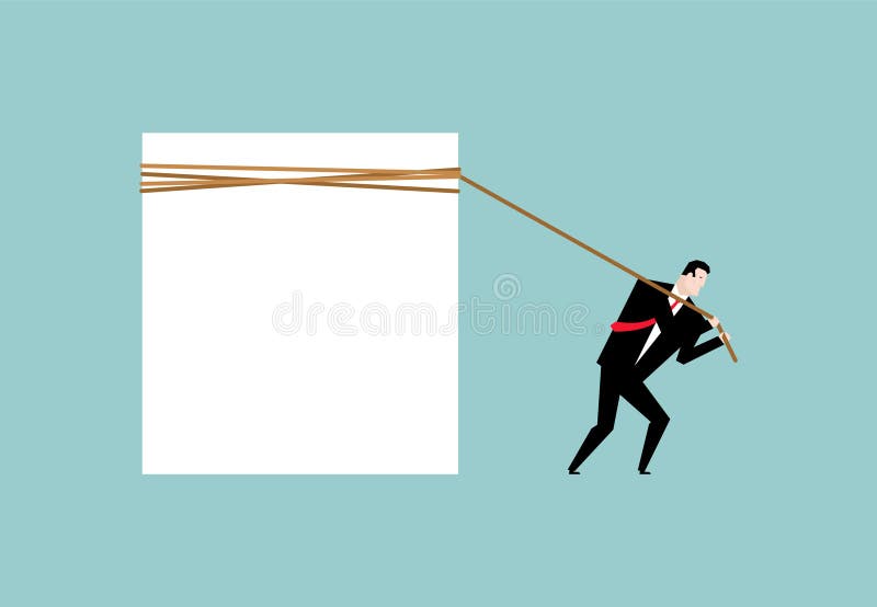 Businessman pulling space for text. Man pulls white sheet. Businessman pulling space for text. Man pulls white sheet.