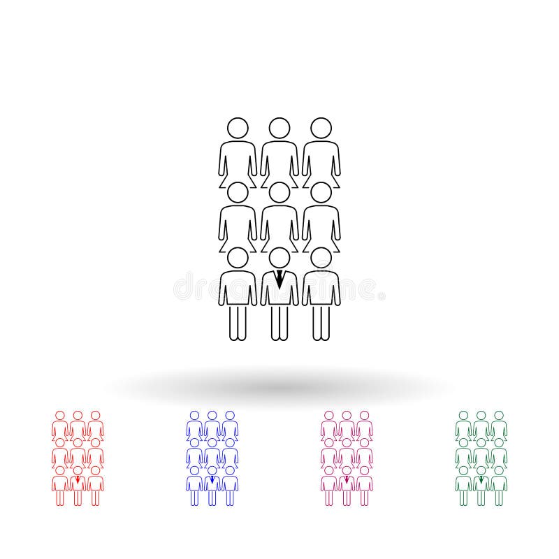 Geschäftsmann im weiblichen Team mehrfarbiges Symbol Einfache dünne Linie, Umrissvektor Vektor-Icons für ui und ux, Website oder vektor abbildung