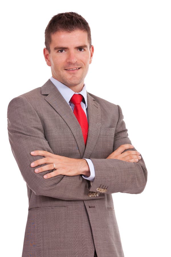Geschäftsmann mit den gekreuzten Armen lizenzfreie stockfotografie Geschäftsmann mit den gekreuzten Armen lizenzfreie stockfotografie