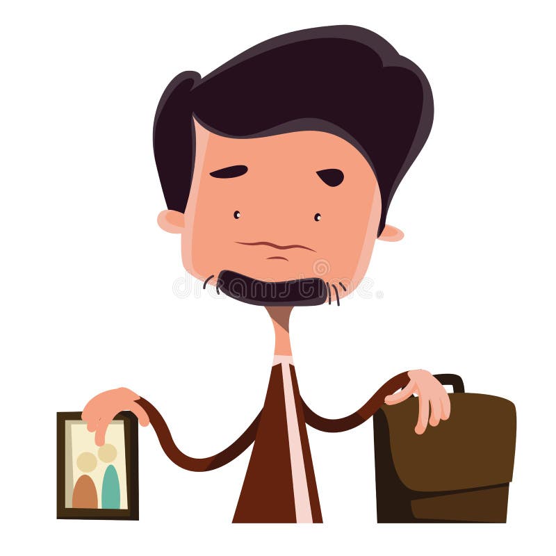 Geschäftsmann teilte sich zwischen Familie und Jobillustrationszeichentrickfilm-figur vektor abbildung Geschäftsmann teilte sich zwischen Familie und Jobillustrationszeichentrickfilm-figur vektor abbildung