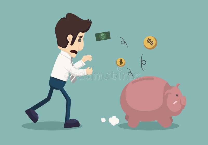 Geschäftsmann verlieren Geld stock abbildung Geschäftsmann verlieren Geld stock abbildung