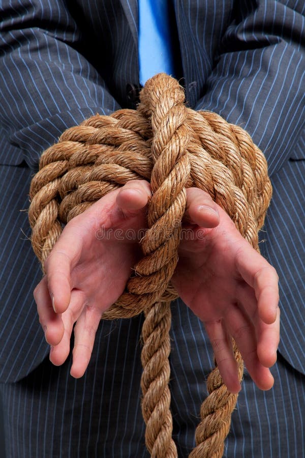 Geschäftsmannhände gebunden stockbild Geschäftsmannhände gebunden stockbild