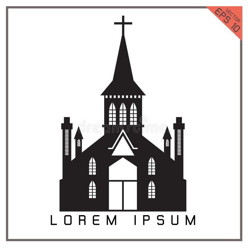 Gesetzte Ikone der Vektor-schwarzen Kirche auf weißem Hintergrund vektor abbildung Gesetzte Ikone der Vektor-schwarzen Kirche auf weißem Hintergrund vektor abbildung