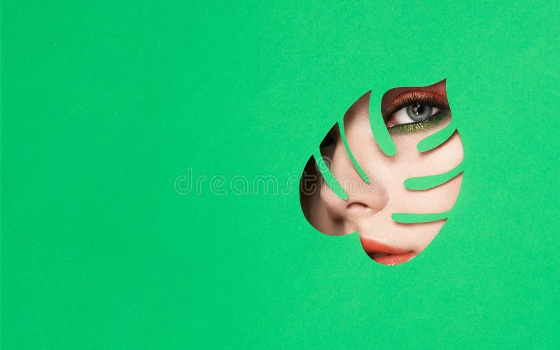 Gesicht einer jungen Schönheit mit einem Schönheitsmake-up lizenzfreie stockfotos Gesicht einer jungen Schönheit mit einem Schönheitsmake-up lizenzfreie stockfotos