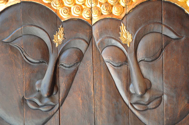 Gesicht eines Buddha-Holzes handgemacht