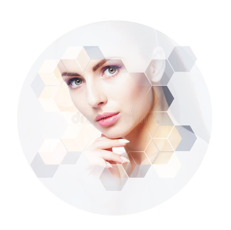 Gesichtsporträt der jungen und gesunden Frau Plastische Chirurgie, Hautpflege, Kosmetik und Face lifting-Konzept lizenzfreie stockfotos Gesichtsporträt der jungen und gesunden Frau Plastische Chirurgie, Hautpflege, Kosmetik und Face lifting-Konzept lizenzfreie stockfotos