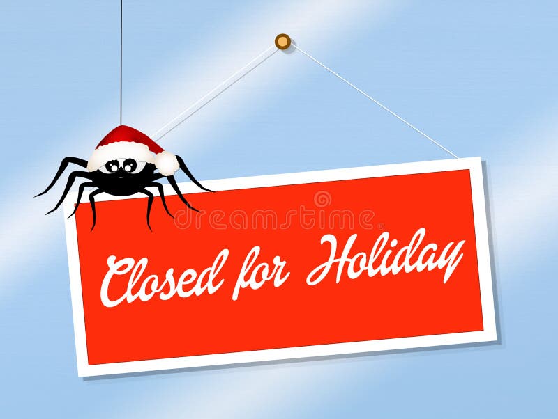 Gesloten Voor Kerstmisvakantie Stock Illustratie