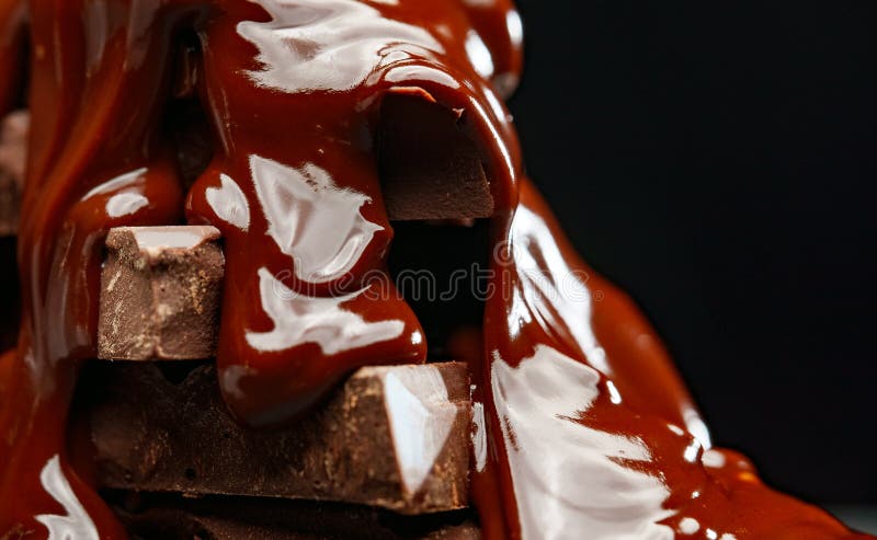 Gesmolten chocolade stock afbeelding