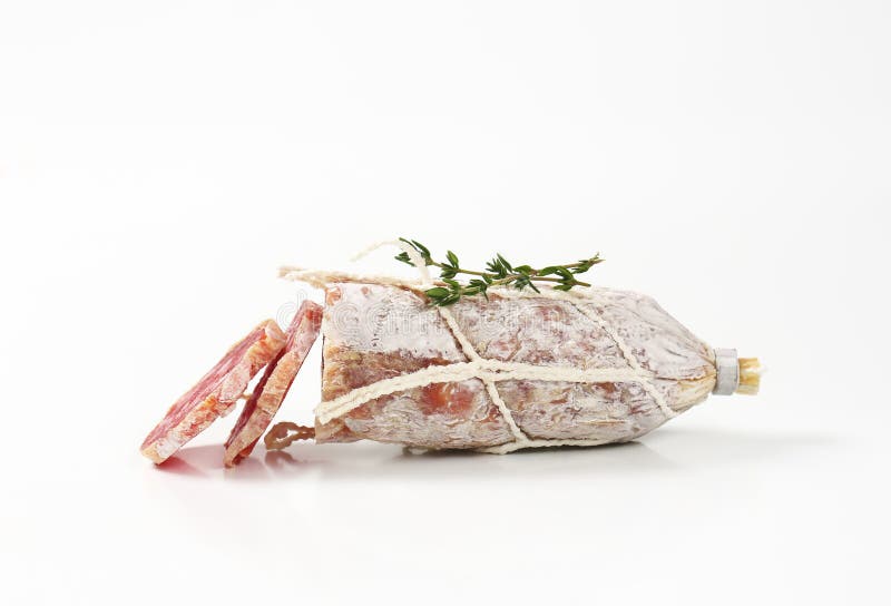 Gesneden Franse salami stock foto. Image of bewaard, stuk 63926264