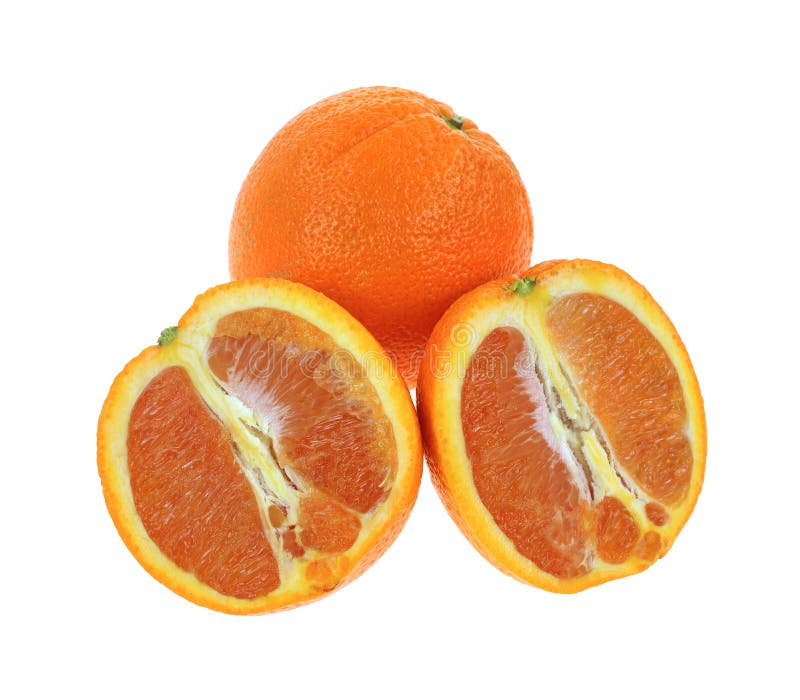 A whole and sliced sweet Cara Cara orange. A whole and sliced sweet Cara Cara orange.